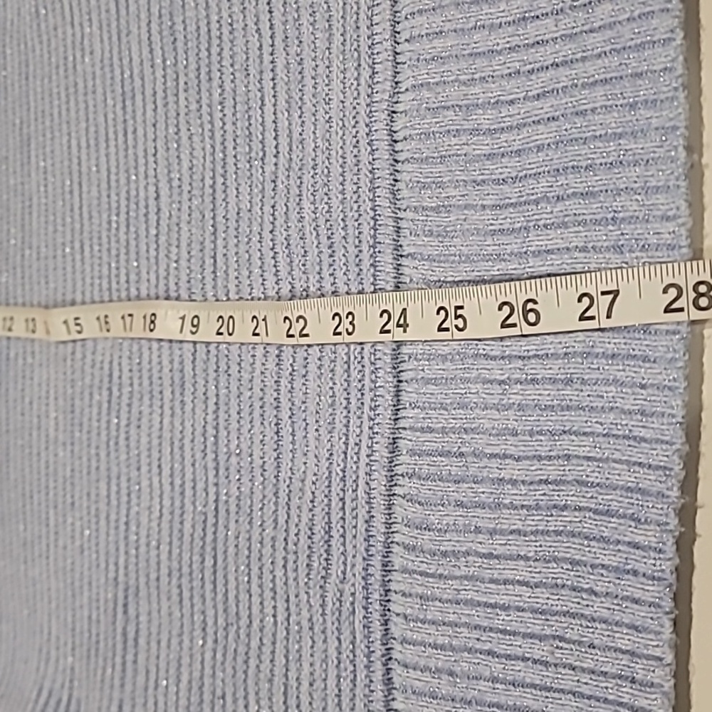 Nine West Sparkle Ribbed Knit Sweater Pastel Blue XS - Picture 11 of 13